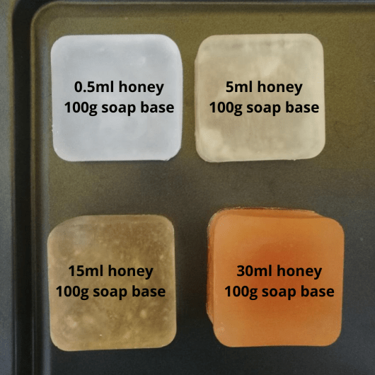 adding honey in melt and pour soap craftiviti